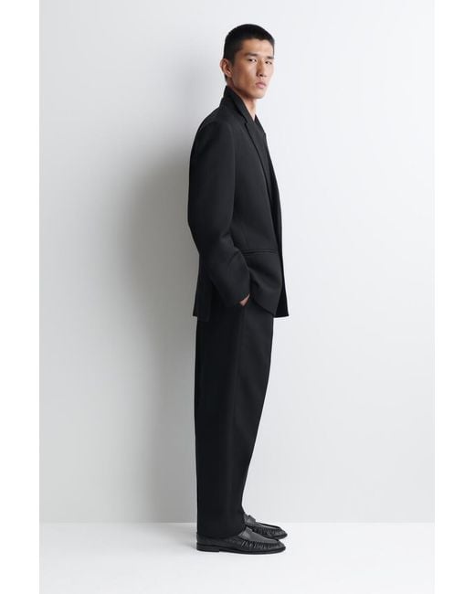 COS Black Ruched Leather Loafers for men