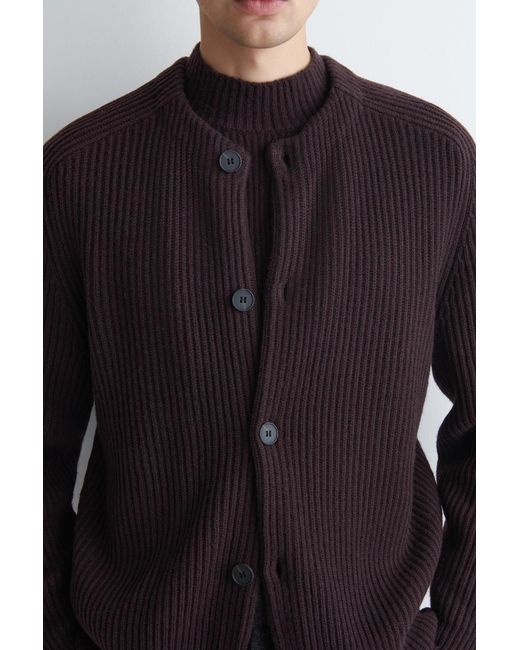 COS Blue Ribbed Wool Crew-Neck Sweater for men