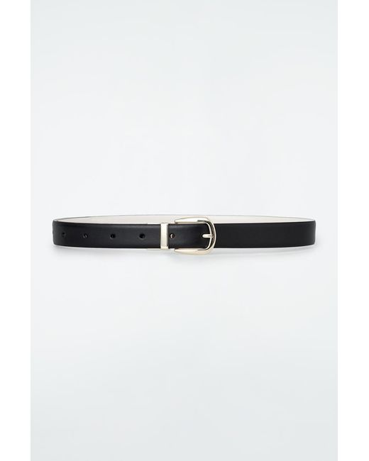 COS Black Reversible Leather Belt