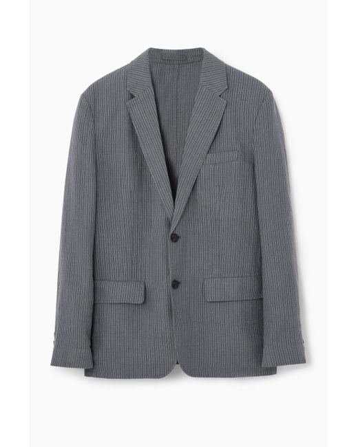 COS Gray Unstructured Linen Blazer - Regular for men