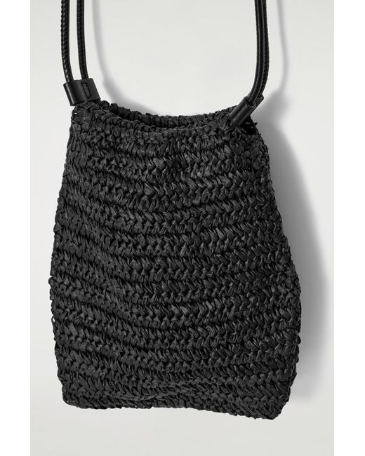 COS White Drawstring Phone Pouch - Straw