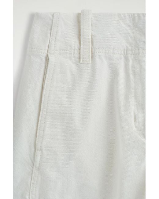COS White Denim Barrel-Leg Trousers