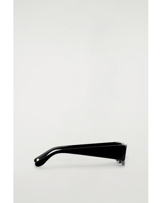 COS Black Slim Rectangular Sunglasses