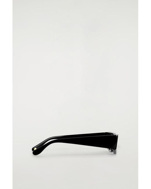 COS Black Slim Rectangular Sunglasses