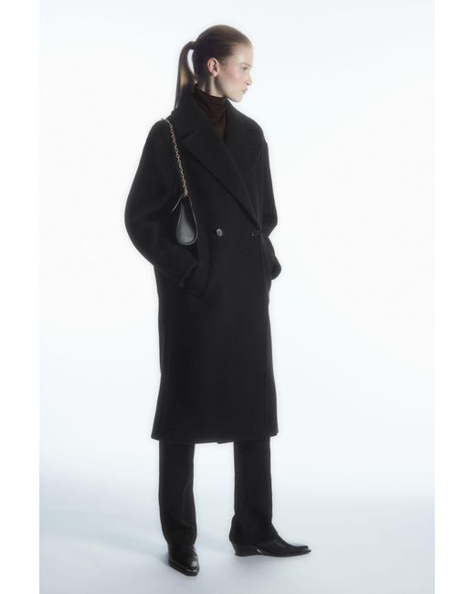 COS Black Oversized Wool-blend Coat (petite)