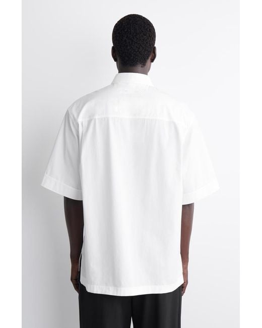 COS White Tailored Short-Sleeved Cotton Shirt for men