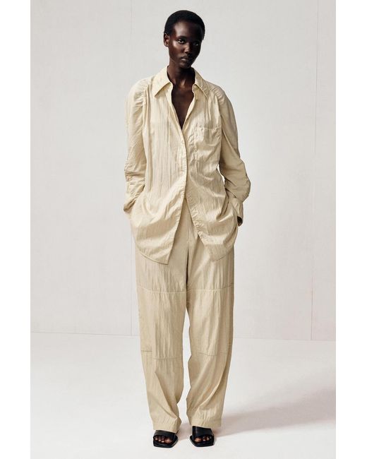 COS Natural Crinkled-Silk Shirt