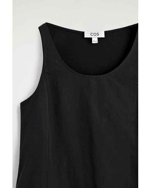 COS Black Jersey-Panelled Nylon Mini Dress