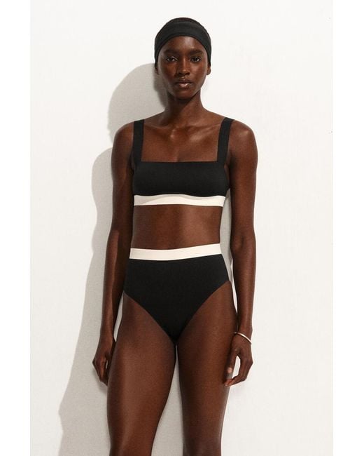 COS Black Colour-Block Scuba Bikini Top