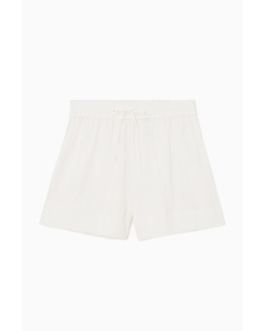 COS White Drawstring Shorts