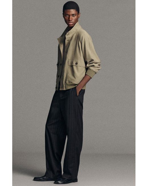 COS Green Funnel-Neck Twill Blouson Jacket for men