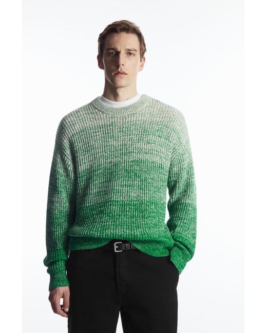 COS Green Gradient Silk-blend Sweater for men