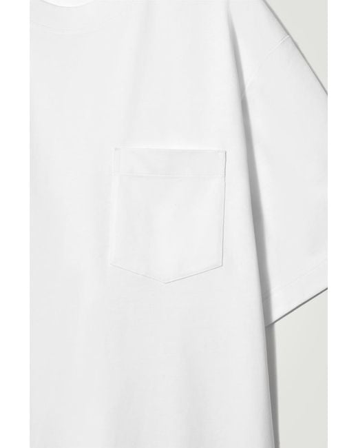 COS White Oversized Heavyweight Cotton T-shirt for men