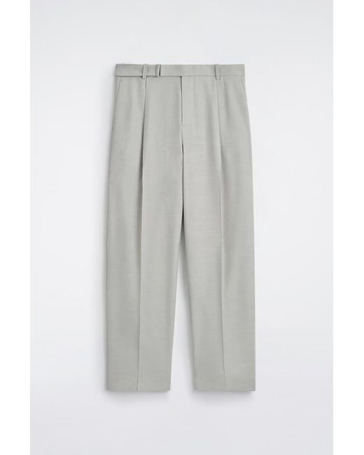 COS White Belted Linen-Blend Relaxed-Fit Wide-Leg Pants for men