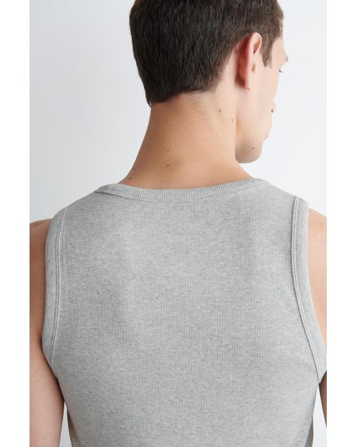 COS Gray Slim Ribbed Cotton Tank Top for men