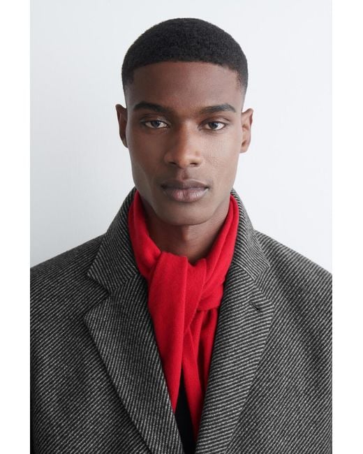 COS Red Cashmere Triangle Scarf for men