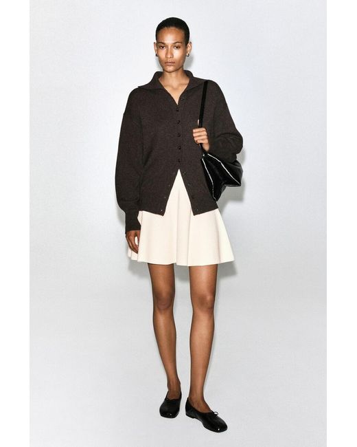 COS Natural Knitted Flared Mini Skirt