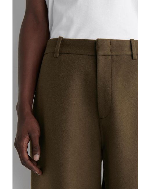 COS Green Split Wool Wide-Leg Trousers for men