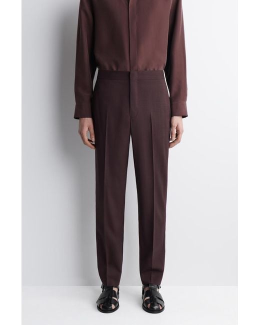 COS Purple Fluid Wool Slim-Fit Pants for men