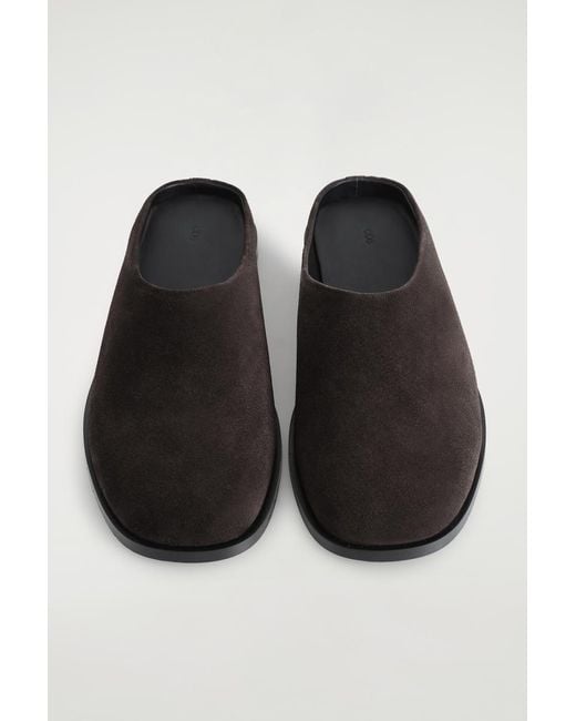 COS Black Classic Suede Mules