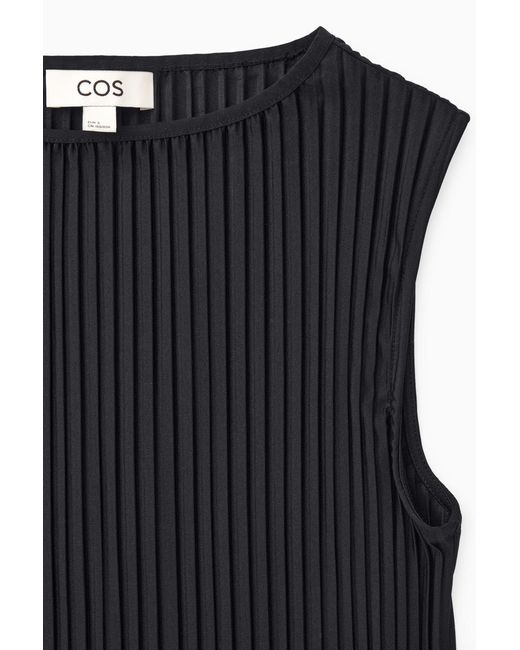 COS Black Sleeveless Pleated Maxi Dress