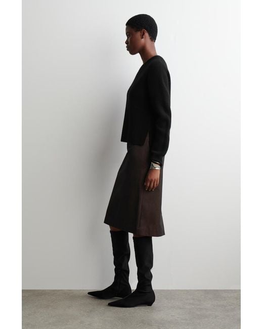 COS Black Merino Wool Crew-Neck Sweater