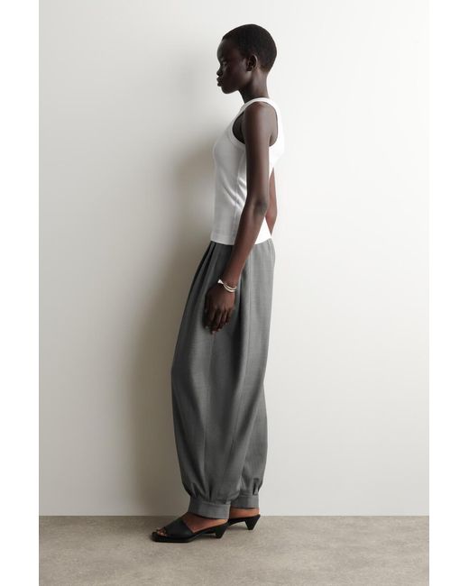COS White Ribbed Cotton Tank Top