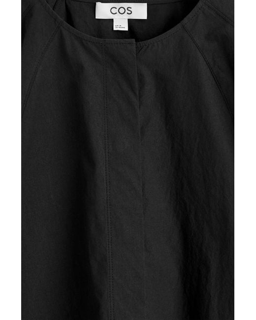 COS Black Sculptural Pima Cotton-Poplin Blouse