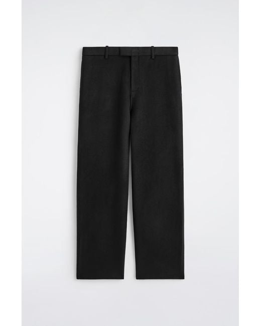 COS Black Wool Relaxed-Fit Straight-Leg Pants for men
