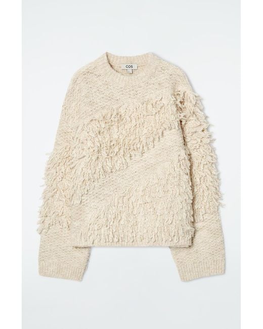 COS Natural Textured Loop-knit Wool Sweater