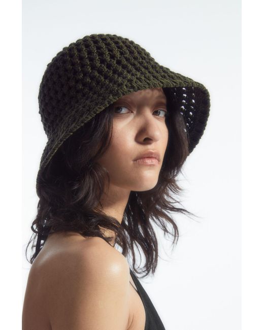 COS Green Crochet Bucket Hat