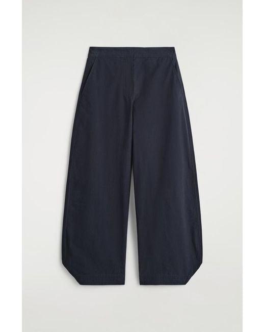 COS Blue Pima Cotton Barrel-Leg Pants