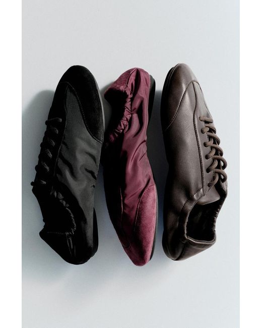 COS Brown Leather Ballet Trainers
