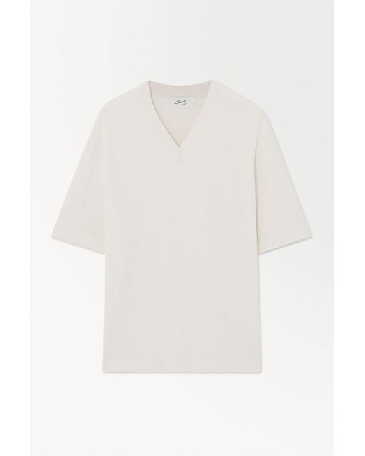 COS White The Knitted Silk T-shirt for men
