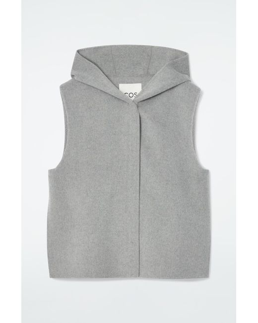 COS Gray Double-faced Hybrid Hooded Vest