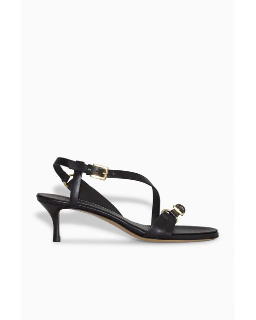COS Black Buckled Strappy Heeled Sandals