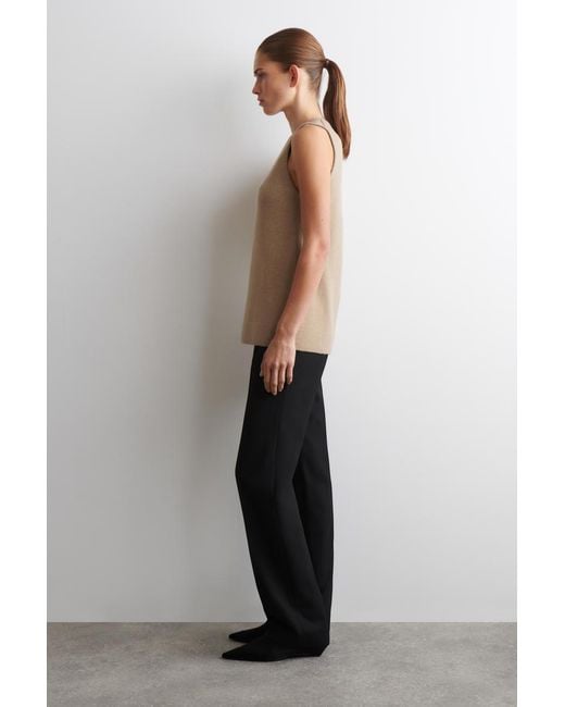 COS Natural Wool V-Neck Tunic Vest