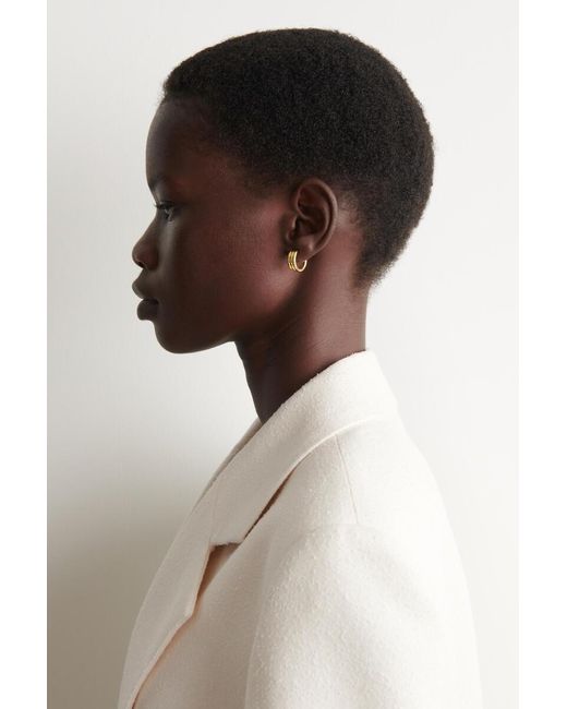 COS Metallic Stacked Mini Hoop Earrings
