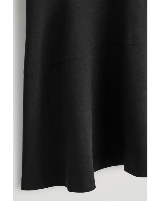 COS Black Curved A-Line Midi Skirt