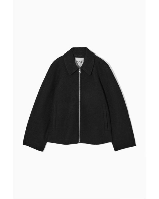 COS Black Oversized Boiled-wool Jacket