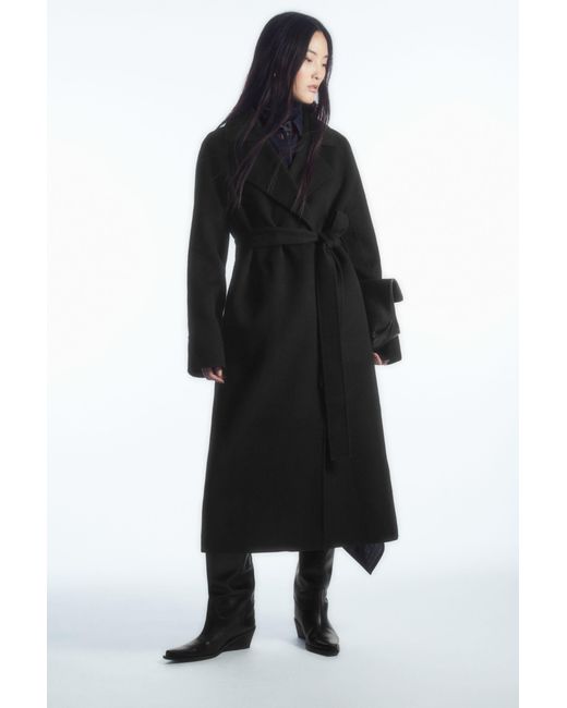 COS Black Belted Padded Shell Down Coat