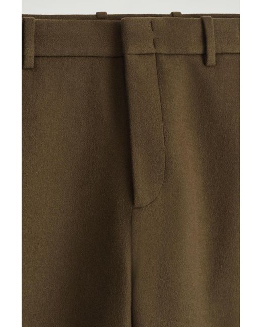 COS Green Split Wool Wide-Leg Trousers for men