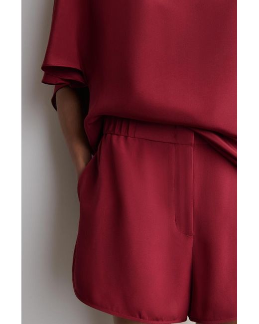 COS Red Silk Boxer Shorts