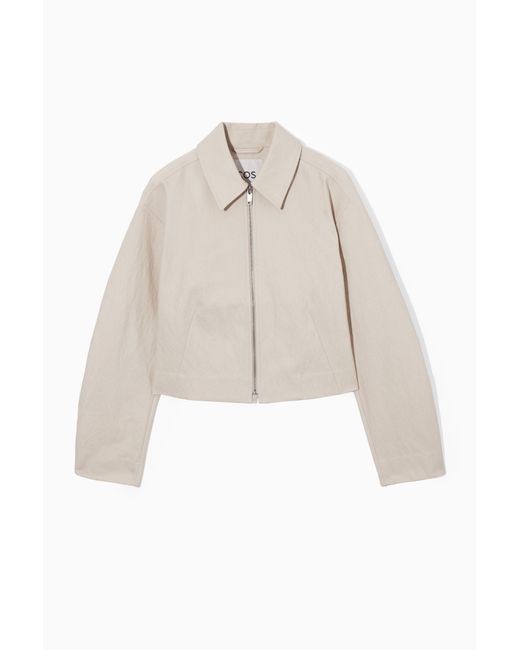 COS Natural Cropped Waisted Jacket