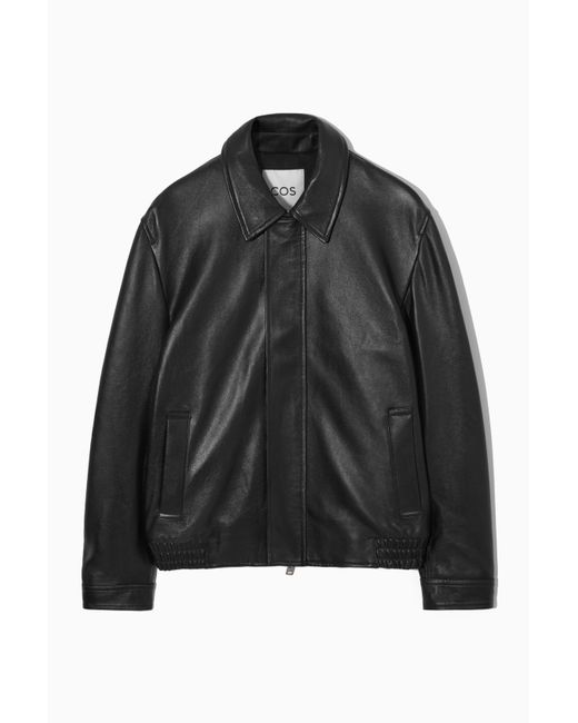 COS Leather Blouson Jacket in Black for Men | Lyst