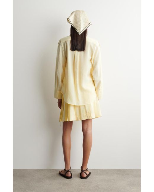 COS Metallic Pleated Bow-Detail Blouse