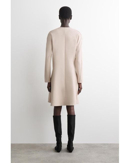 COS Natural Tailored V-Neck Mini Dress