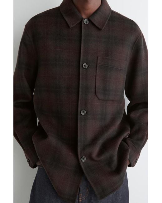 COS Black Double-Faced Wool Overshirt for men