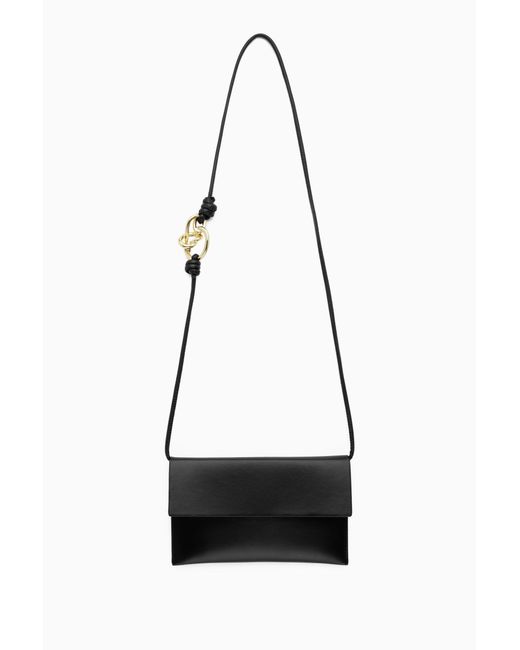 COS Black Knotted Crossbody Pouch - Leather