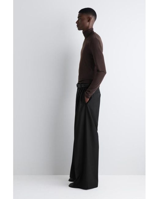 COS Brown Slim Wool-Jersey Roll Neck Top for men